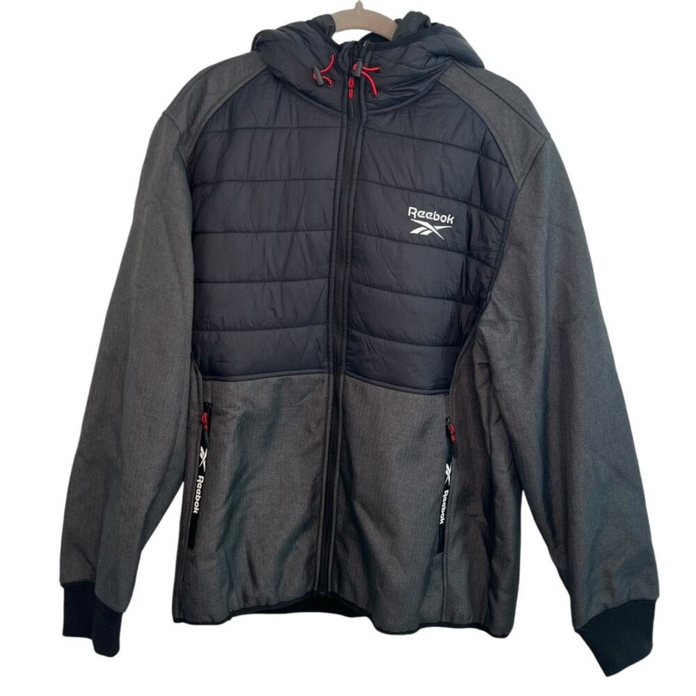 Reebok Softshell Hooded Jacket XL Fleece Black Heather